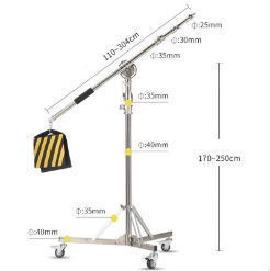 Mua Chân đèn boom Inox WS-907 kèm bánh xe Giá Tốt