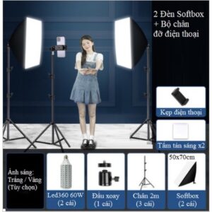 Combo Bo 2 Den Softbox Bong Led360 20w 40 60w Chan Kep Dien Thoai 05