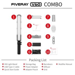 Den Led Zhiyun Fiveray V60 Combo