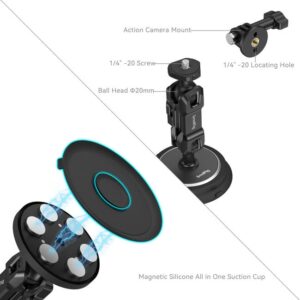 Smallrig Magic Arm Magnetic Suction Cup Mounting Support Kit For Action Cameras 4466 4
