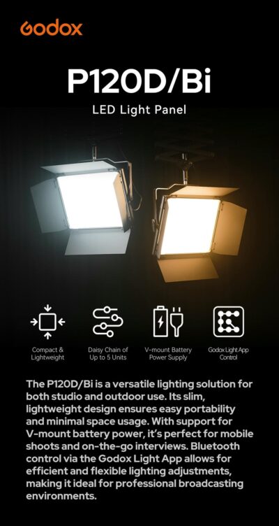 Đèn Godox Panel Light P120D/120Bi (120W) chính hãng, hình ảnh thực tế mua tại HL Studio Đèn Led Quay Phim
