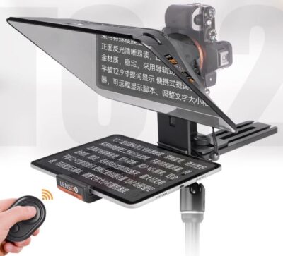 Máy nhắc chữ Teleprompter TC12 Lensgo chính hãng, hình ảnh thực tế mua tại HL Studio Máy nhắc chữ