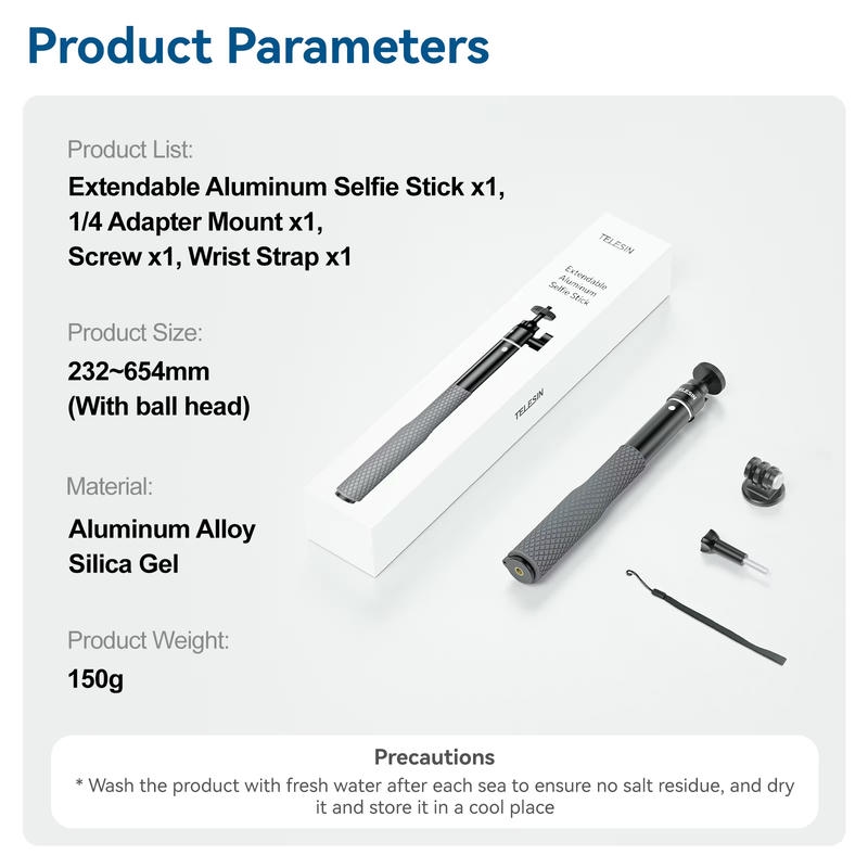Telesin WSS-001 – Gậy selfie dành cho GoPro/ Action Cam/ Điện thoại dài 64cm Báo Giá 2026-01-24 7 Mua Telesin WSS-001 – Gậy selfie dành cho GoPro/ Action Cam/ Điện thoại dài 64cm Giá Tốt 7