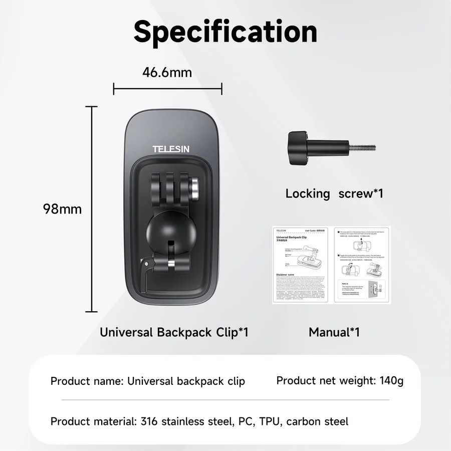 Telesin GP-JFM-009 – Kẹp ba lô từ tính đa năng cho GoPro/ Action Camera Báo Giá 2026-01-23 12 Mua Telesin GP-JFM-009 – Kẹp ba lô từ tính đa năng cho GoPro/ Action Camera Giá Tốt 12