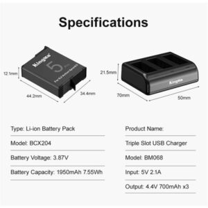 Bo Pin Sac Kingma Bm068bcx204 Cho Dji Osmo Action 5 Pro 4 3 4