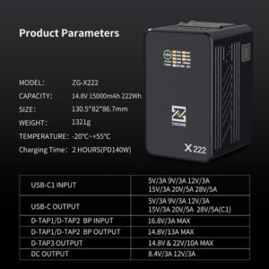 Pin V Mount Zgcine Zg X222 222wh 14 8v 19