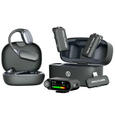 Micro Hollyland LARK MAX 2 Ultimate Combo (OWS Monitor Earphone, Camera RX, USB-C RX) chính hãng, hình ảnh thực tế mua tại HL Studio Microphone Hollyland