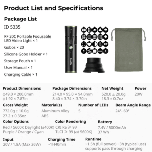 Smallrig Rf 20c 5335 Den Led Quay Phim Cam Tay 20w Tao Hieu Ung 8 Hlstudio
