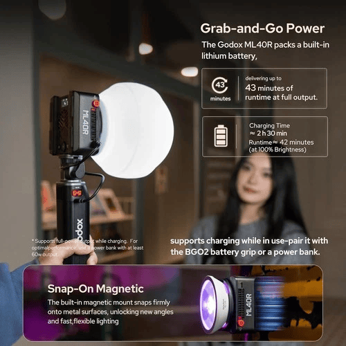 2026-06-19 TBQP Báo Giá Hà Nội - HCM - Đèn LED Godox ML40Bi/ ML40R Full-Color 4800mAh 5 Đèn LED Godox ML40Bi/ ML40R Full-Color 4800mAh chính hãng, hình ảnh thực tế mua tại HL Studio Đèn Led Quay Phim 5