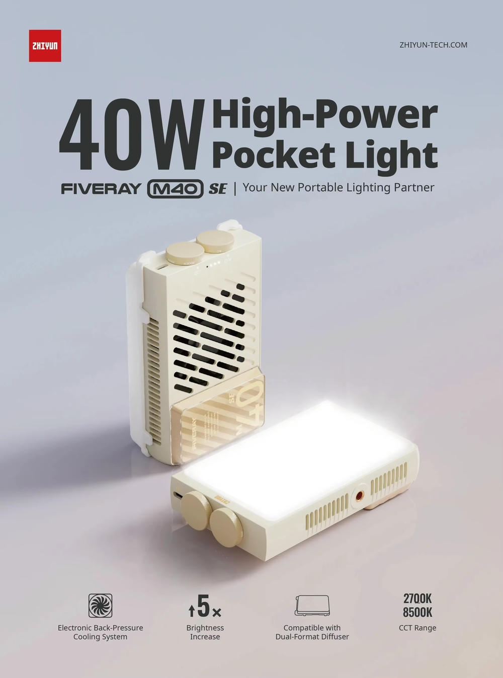 2026-06-19 TBQP Báo Giá Hà Nội - HCM - Đèn led Zhiyun Fiveray M40 SE/ M40 SE Combo 3 Đèn led Zhiyun Fiveray M40 SE/ M40 SE Combo chính hãng, hình ảnh thực tế mua tại HL Studio Đèn Led Quay Phim 3