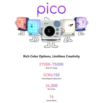 Đèn led mini Nanlite Pico 4W RGBW, 2700-7500K, 14 hiệu ứng chính hãng, hình ảnh thực tế mua tại HL Studio Đèn Led Quay Phim